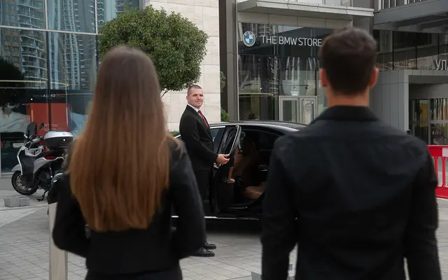 Luxury car rental Belgrade Mercedes S-Class premium vehicle hire chauffeur service airport transfer
