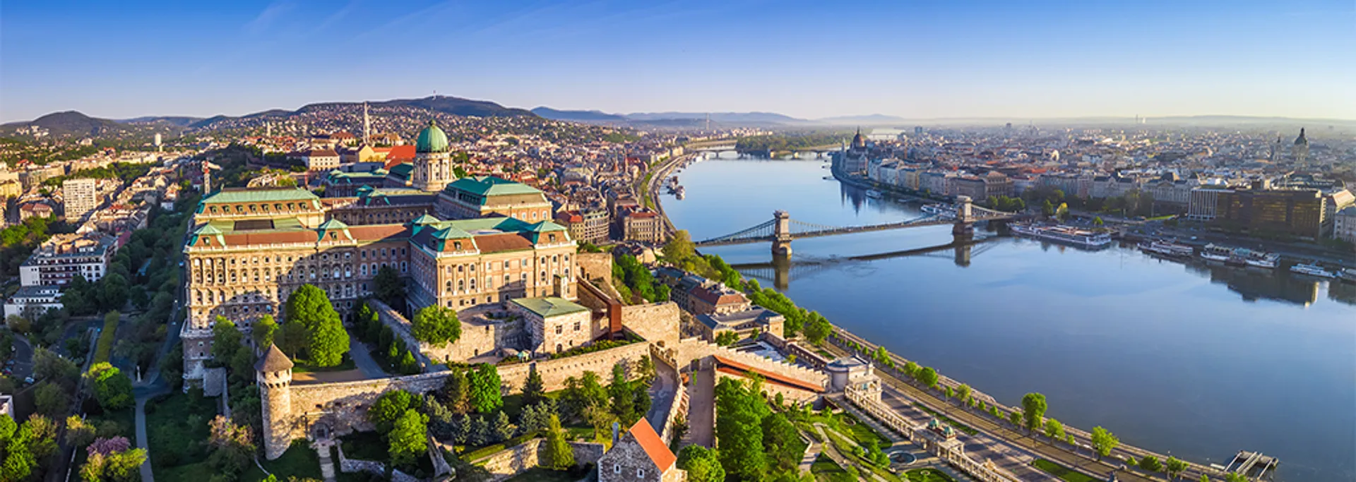 Budapest and the Danube at dusk
